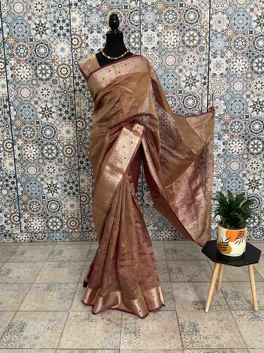 Crush Tissue saree