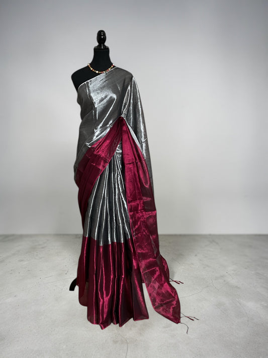 Raaga Tissue saree (Pink with silver)
