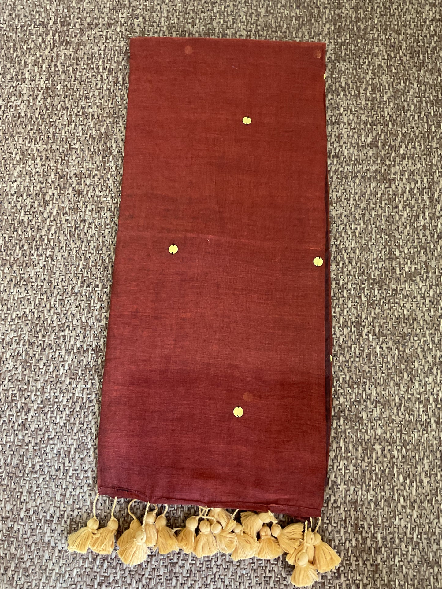 Gini Mul cotton saree(Rustic copper)