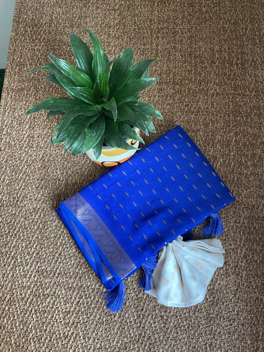 Walnut silk Georgette saree(Royal Blue)