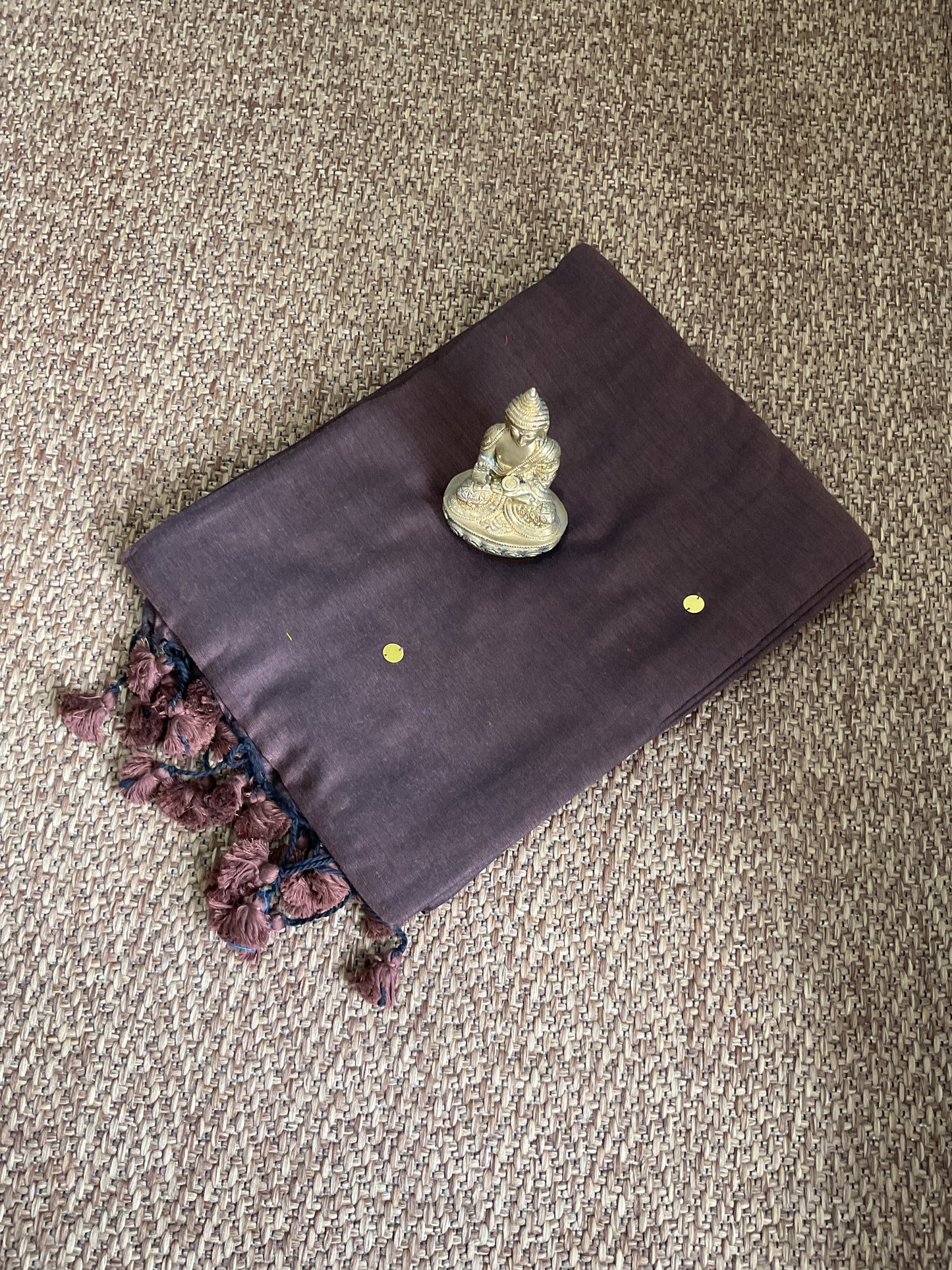 Cotton Gini saree(Brown)