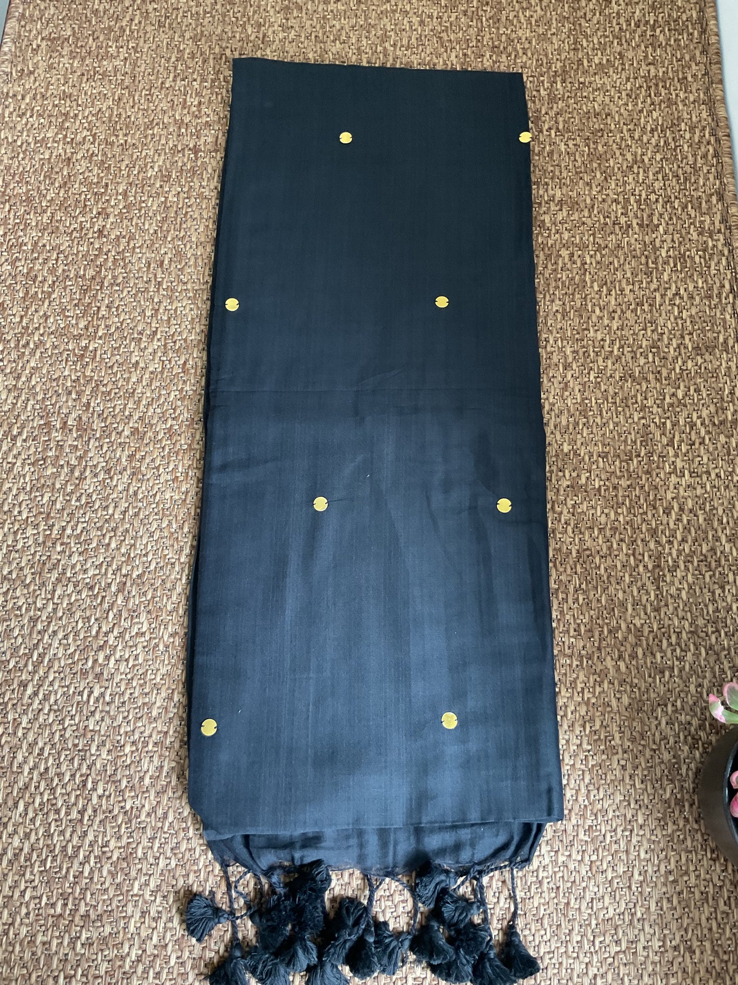 Cotton Gini saree(Black)