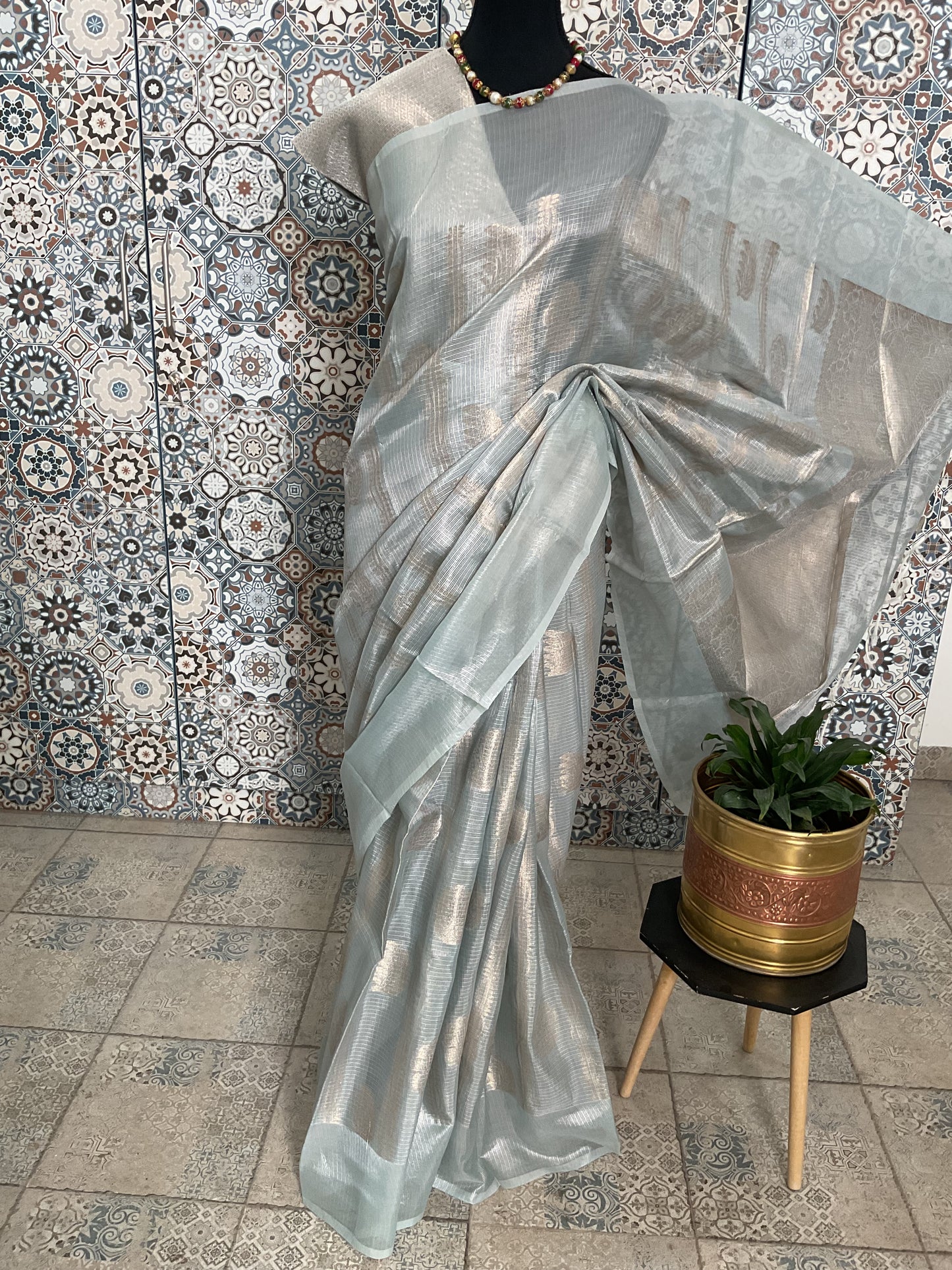 Kota Tissue sarees(light blue)