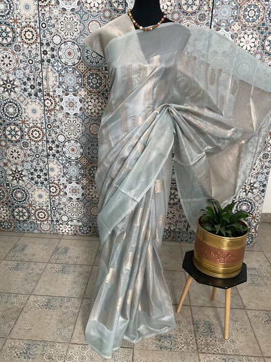 Kota Tissue sarees(light blue)