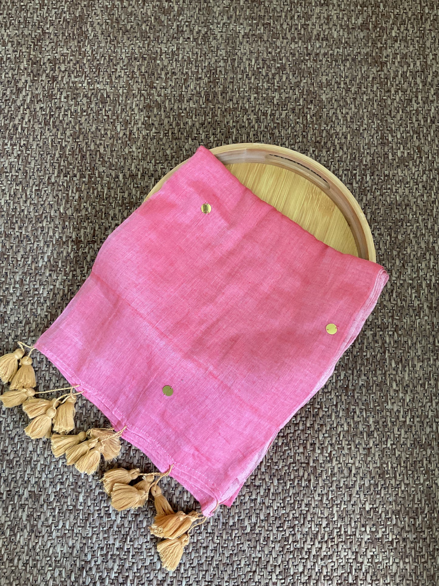 Gini Mul cotton saree(Candy Pink)
