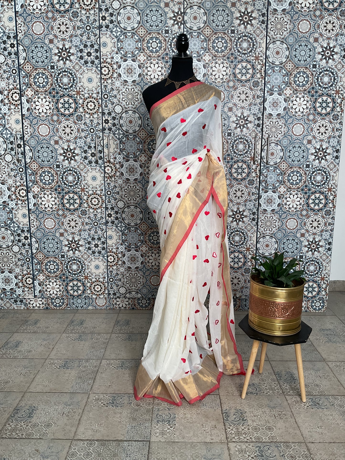 Mul cotton ❤️ saree(Red)
