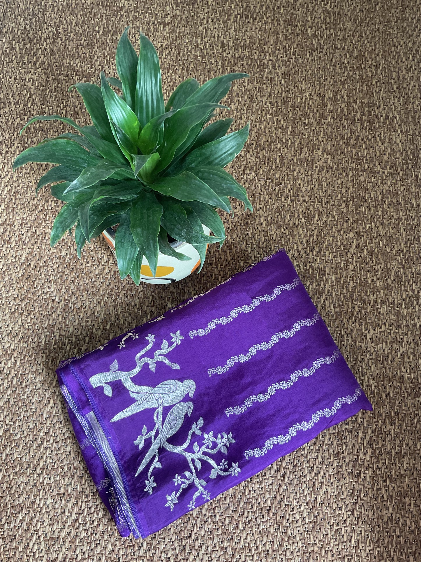 Purple Dola silk fancy saree