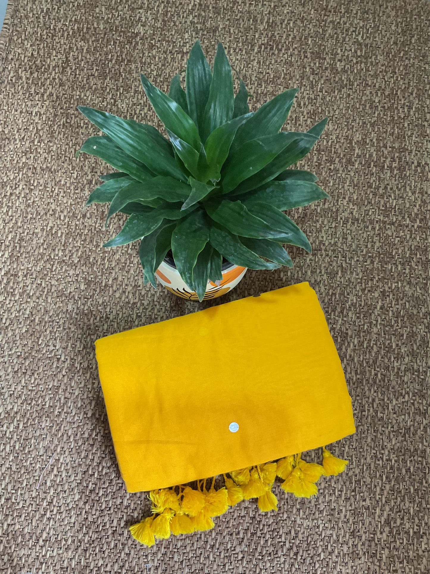 Gini cotton saree(yellow)