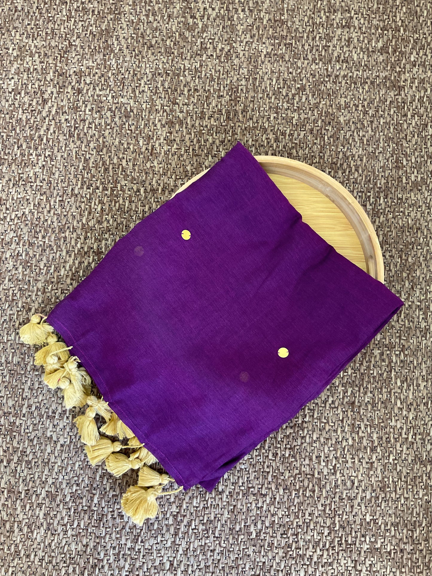Gini Mul cotton saree(Royal purple)
