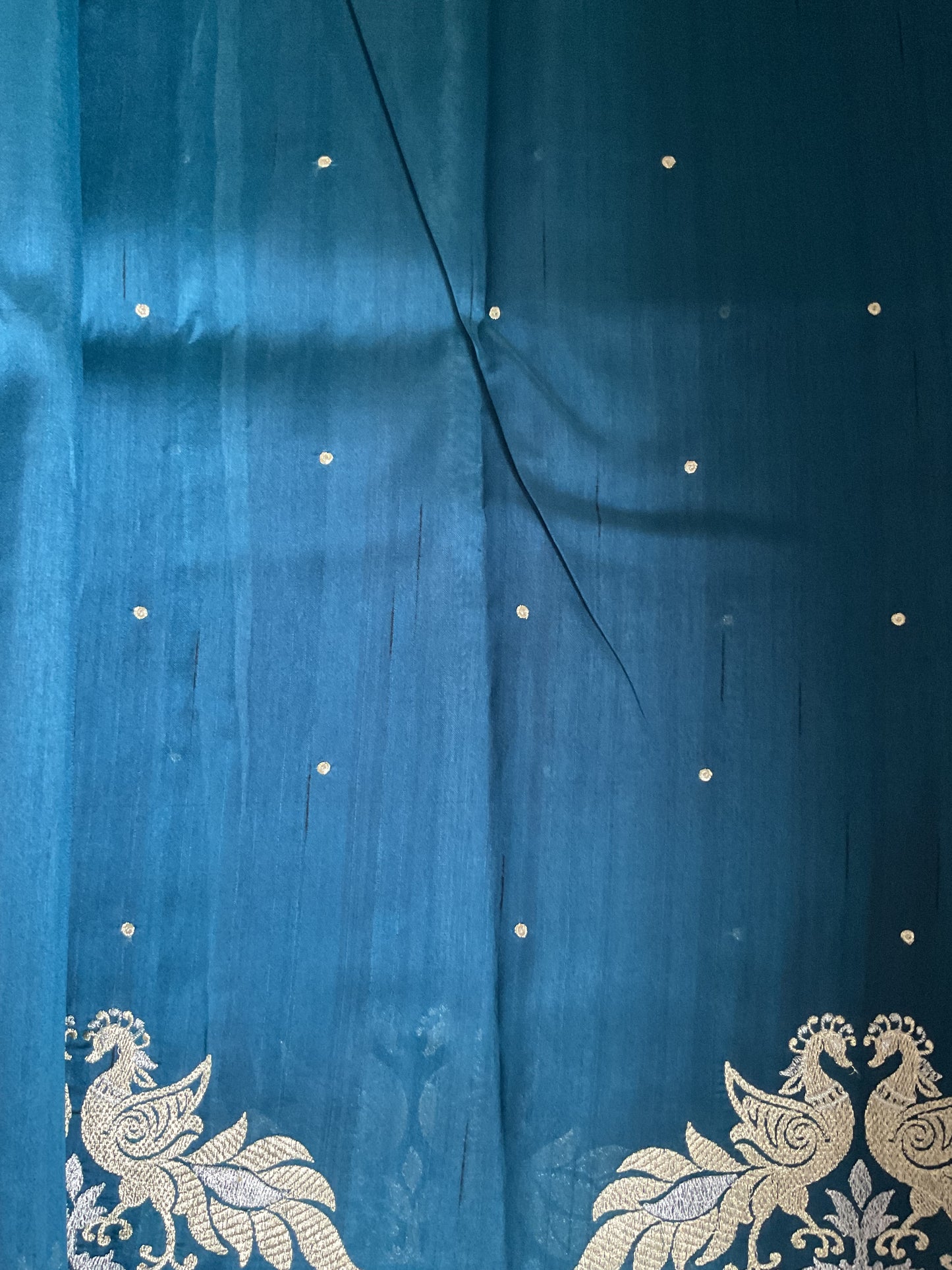 Tussar blue saree