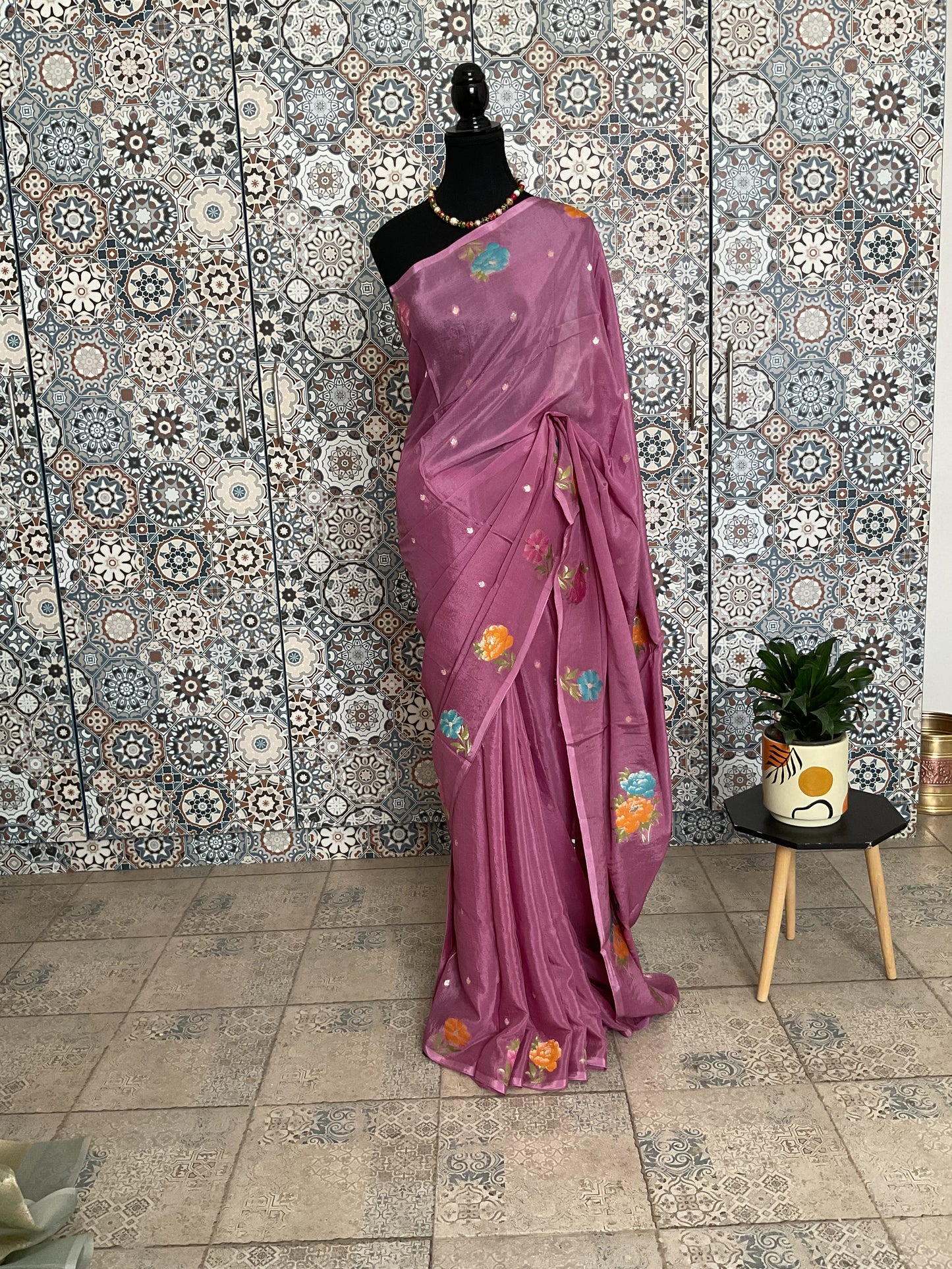 Chinnon saree(Lilac)