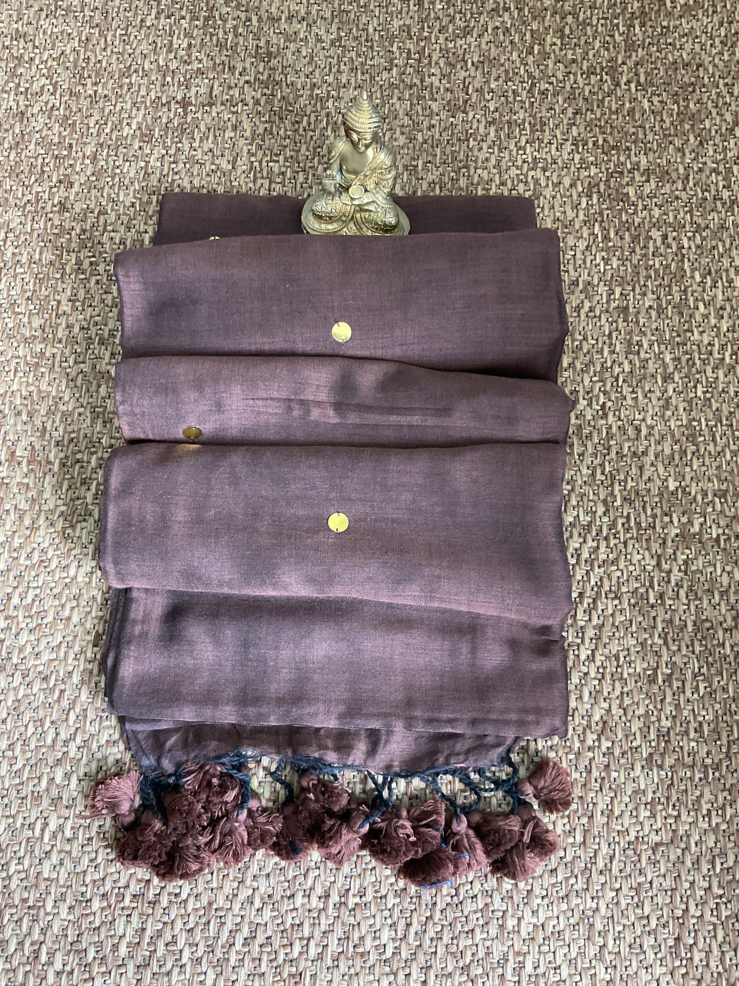 Cotton Gini saree(Brown)