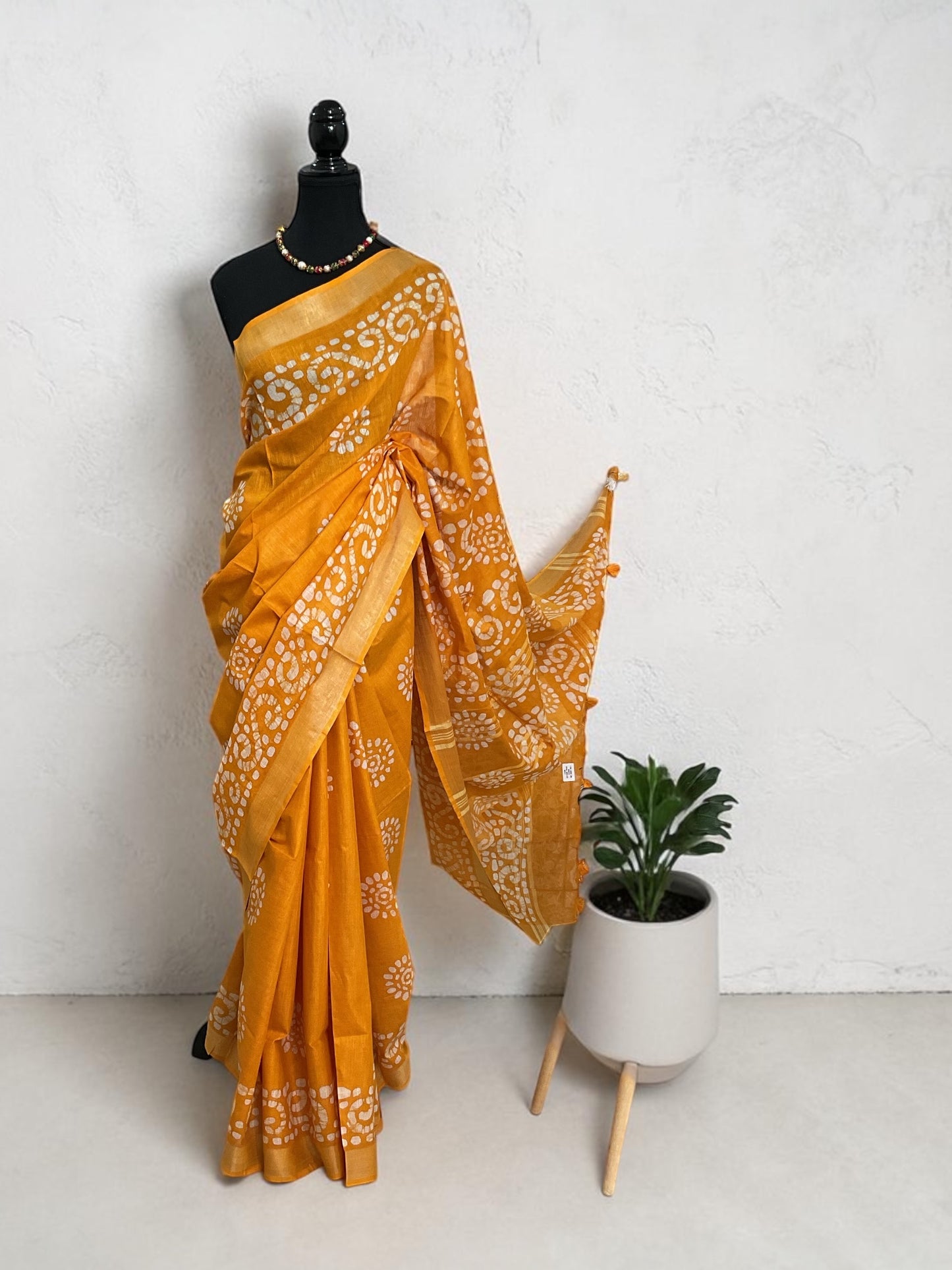 Cotton saree-(yellow)