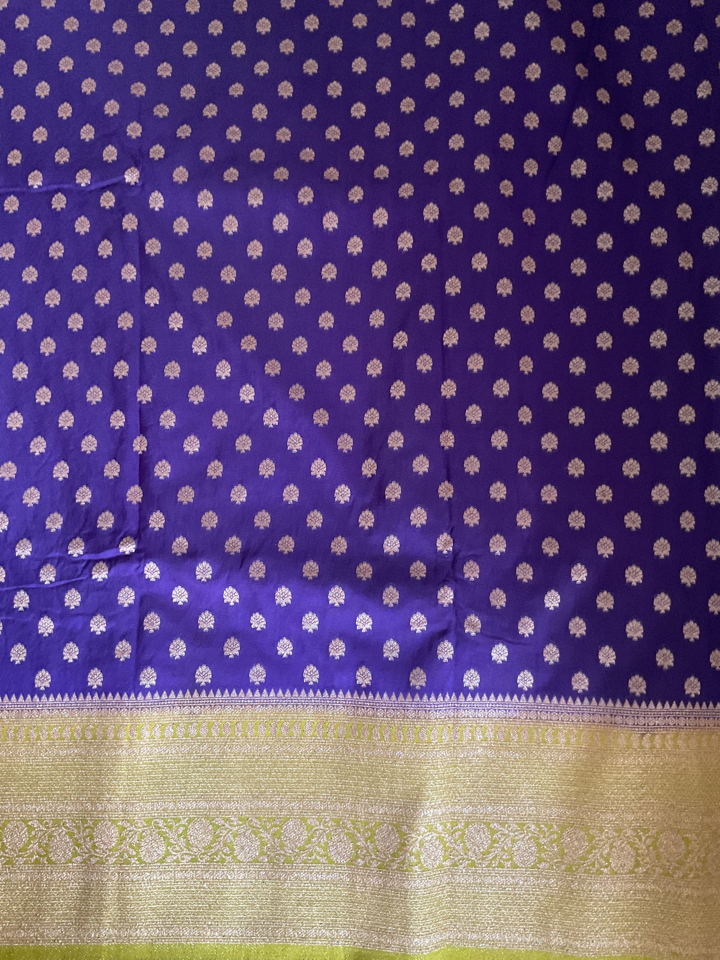 Banarasi crepe georgette saree(Royal purple with gold sari border)