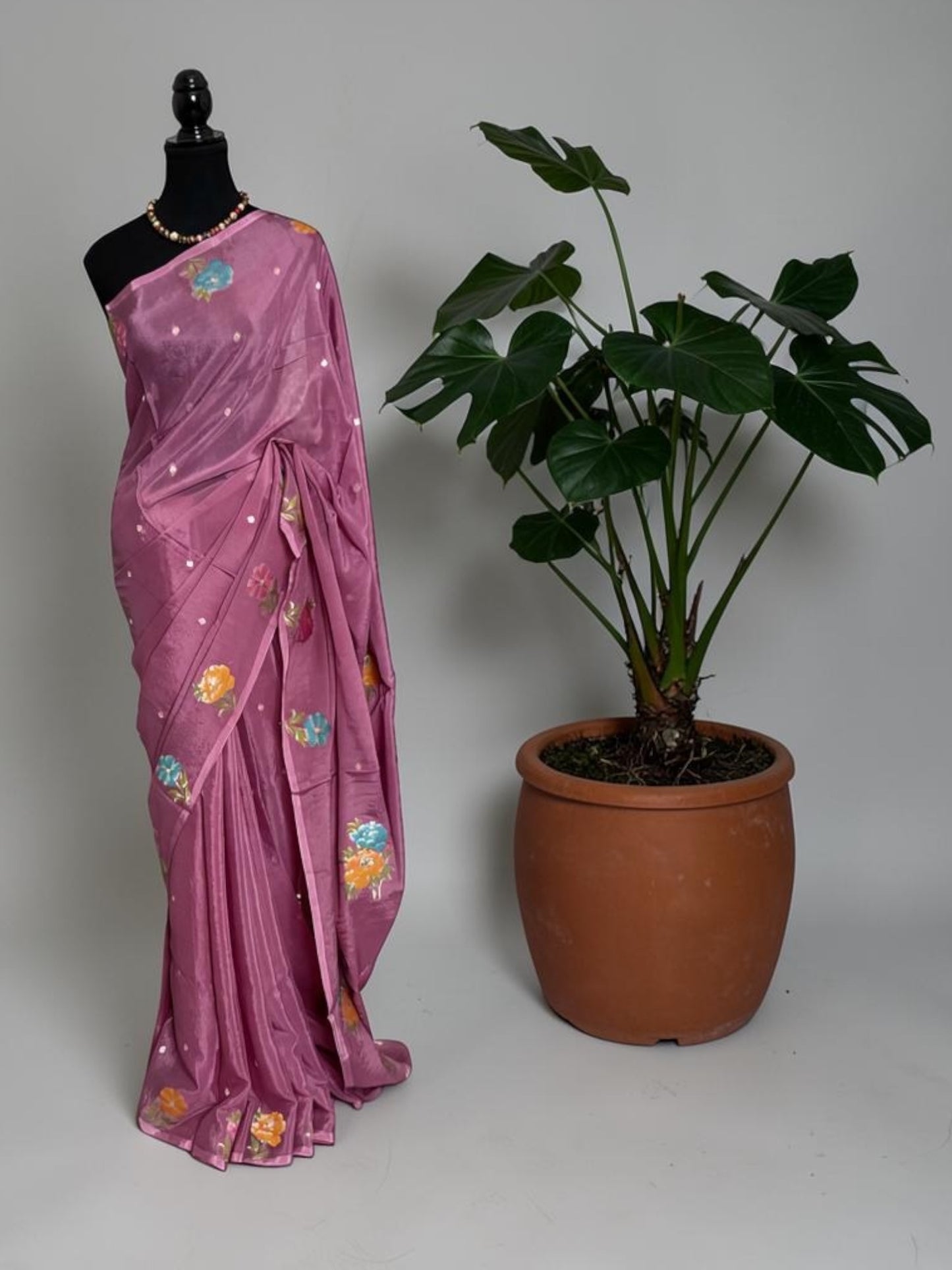 Chinnon saree(Lilac)