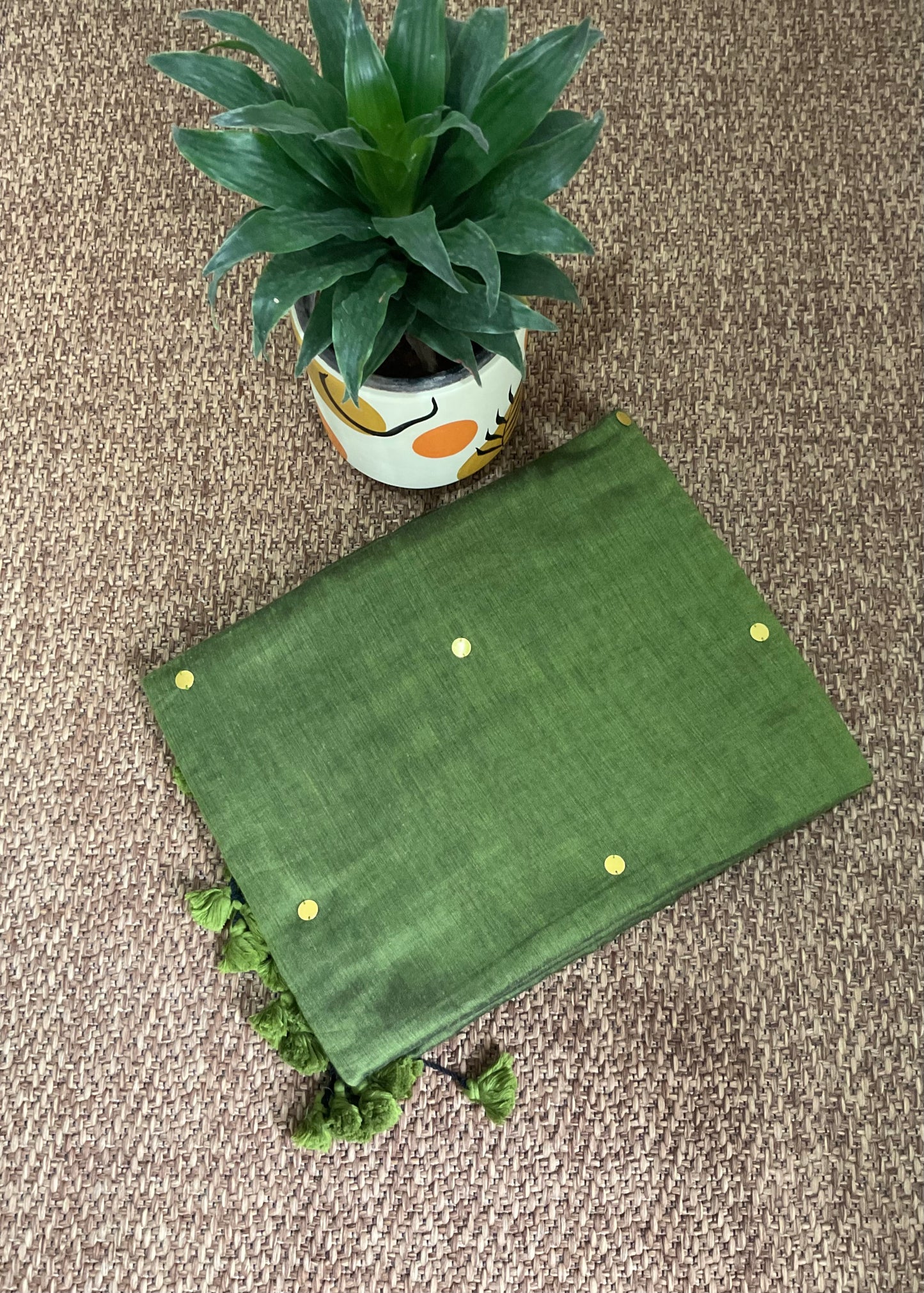 Cotton Gini saree(Green)