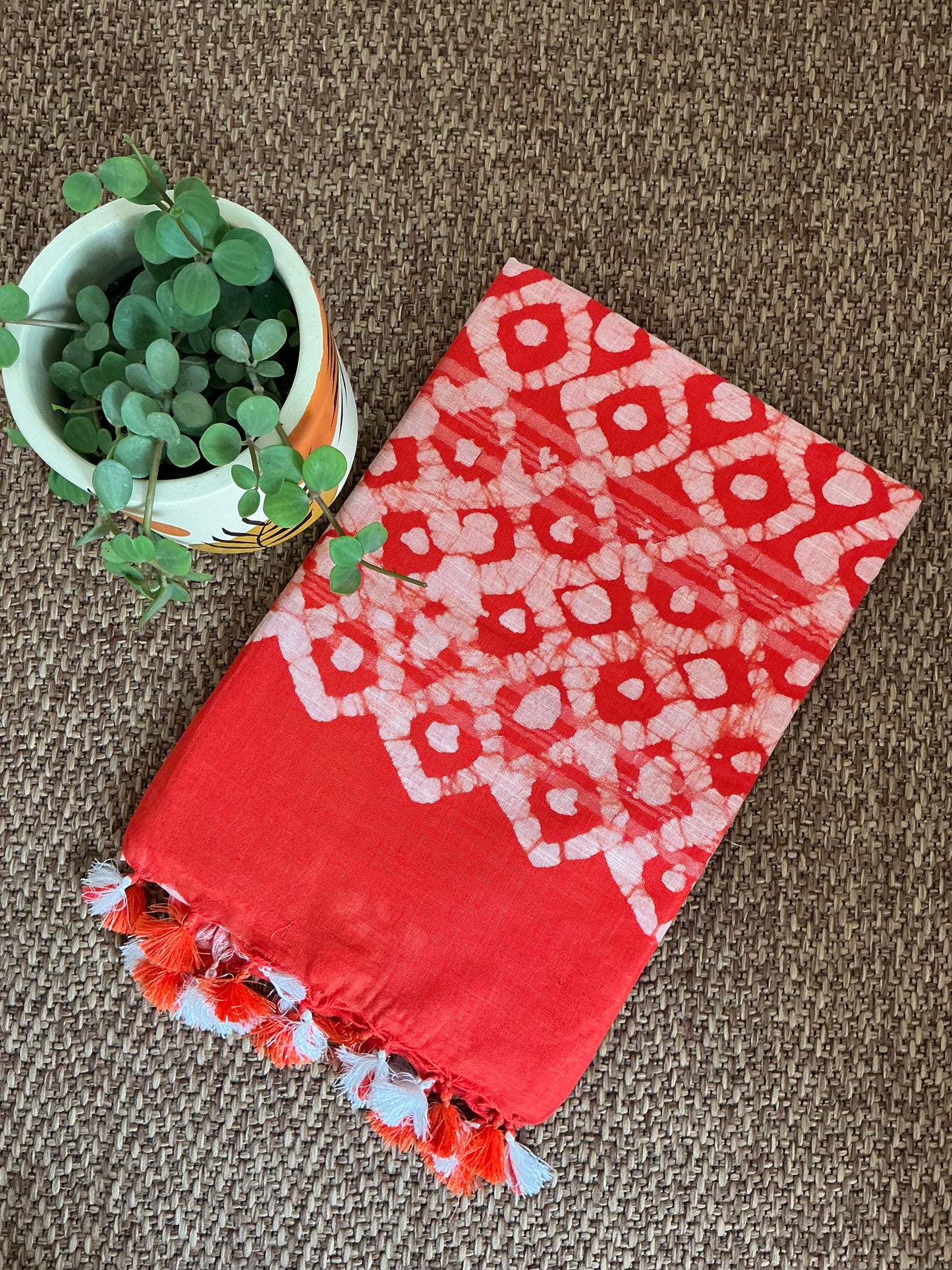 Cotton saree- (Orange)