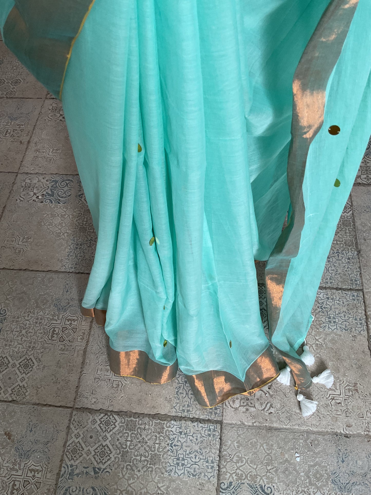 Gini Mul cotton(Aqua blue)