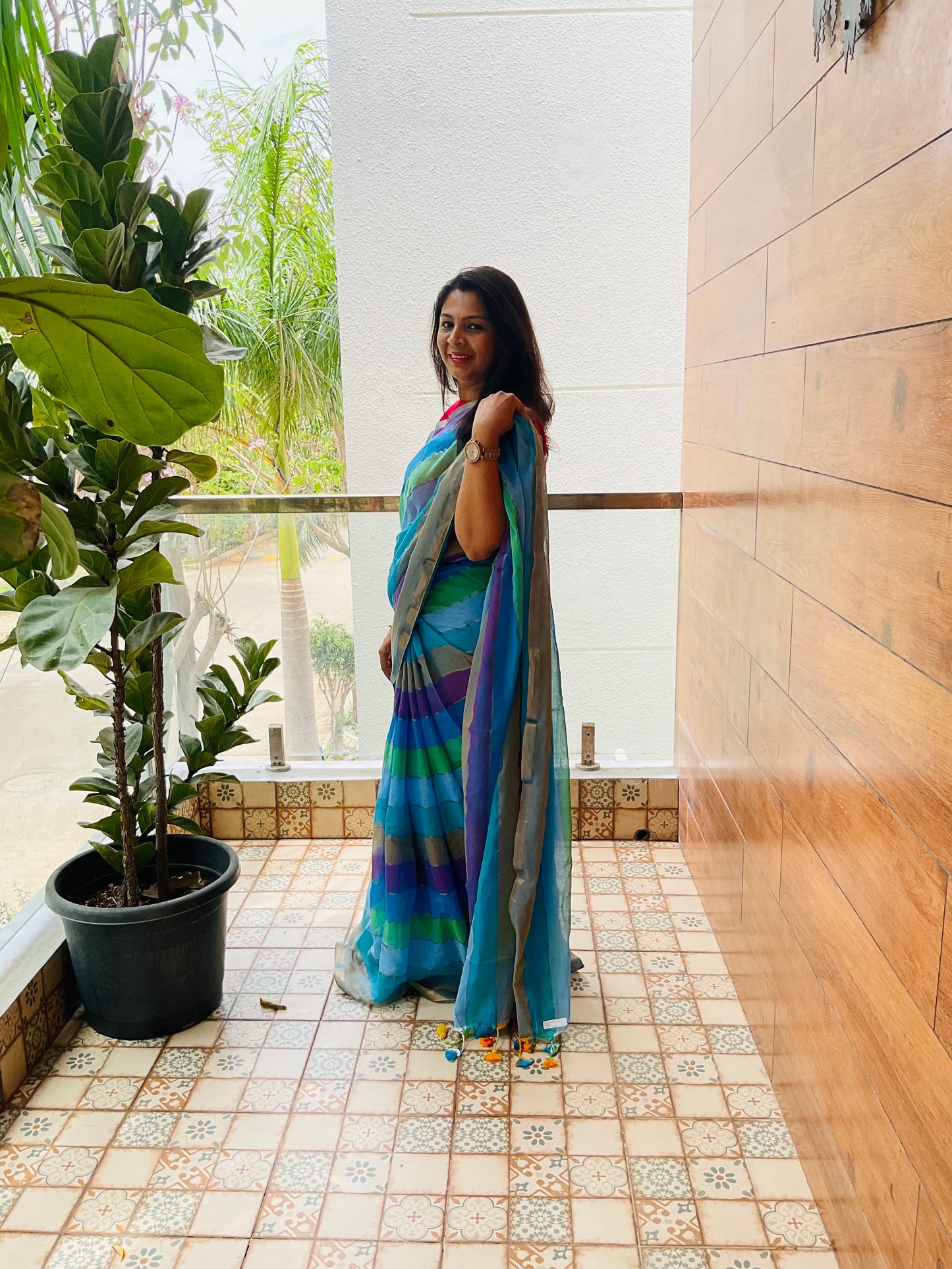 Mul cotton  saree( multicolour)