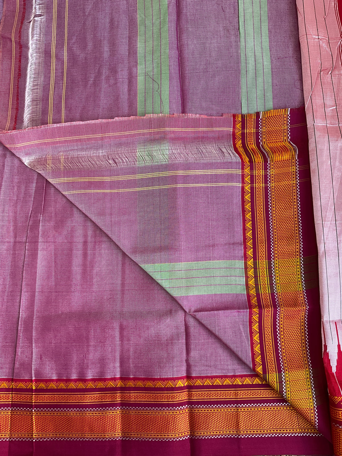 Viscose Cotton Ilkal Saree – Lilac & Magenta