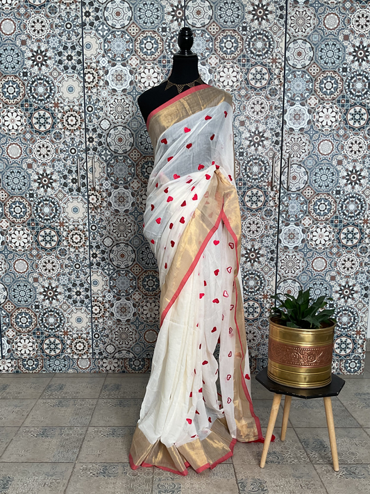 Mul cotton ❤️ saree(Red)