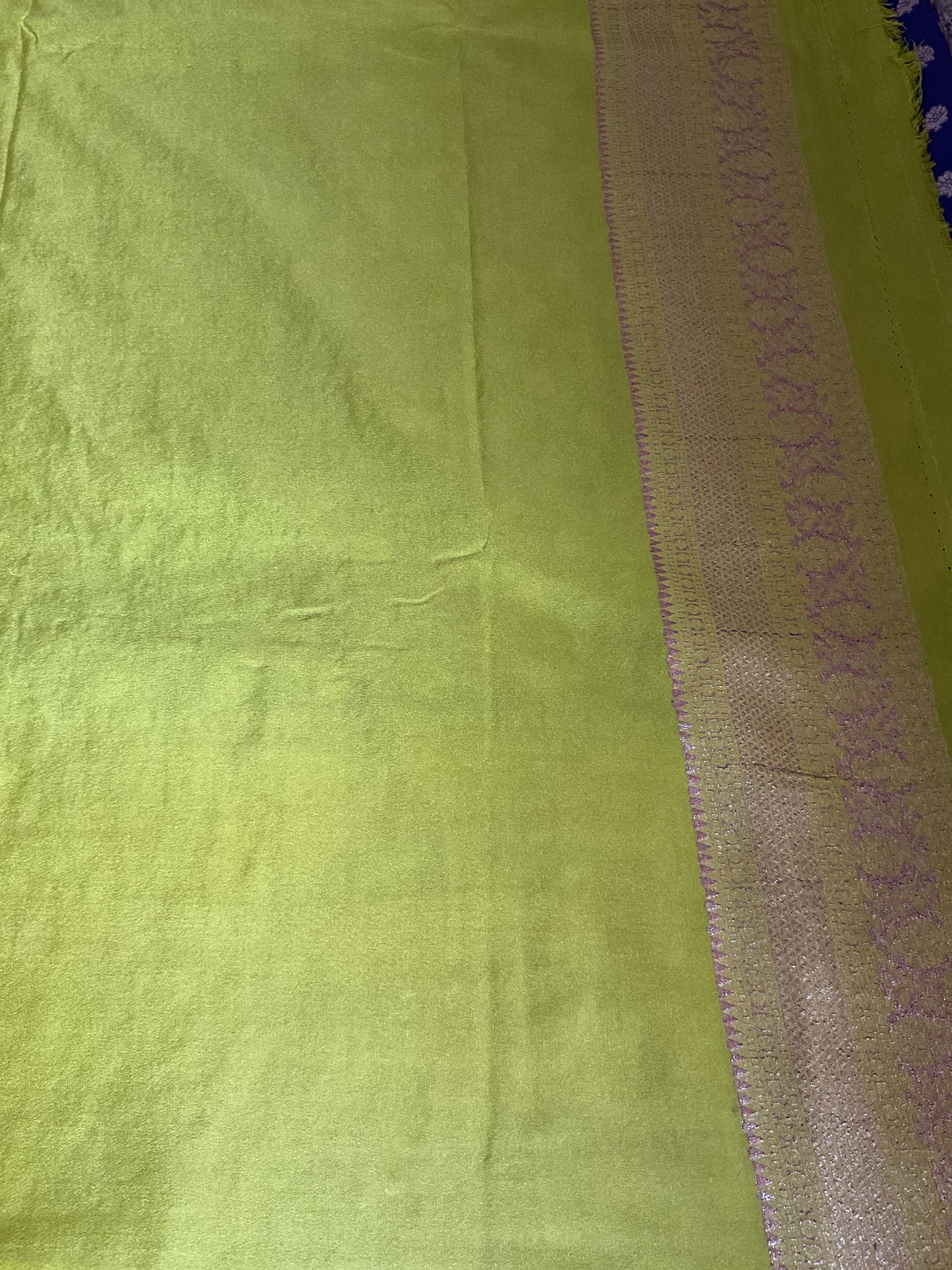 Banarasi crepe georgette saree(Royal purple with gold sari border)