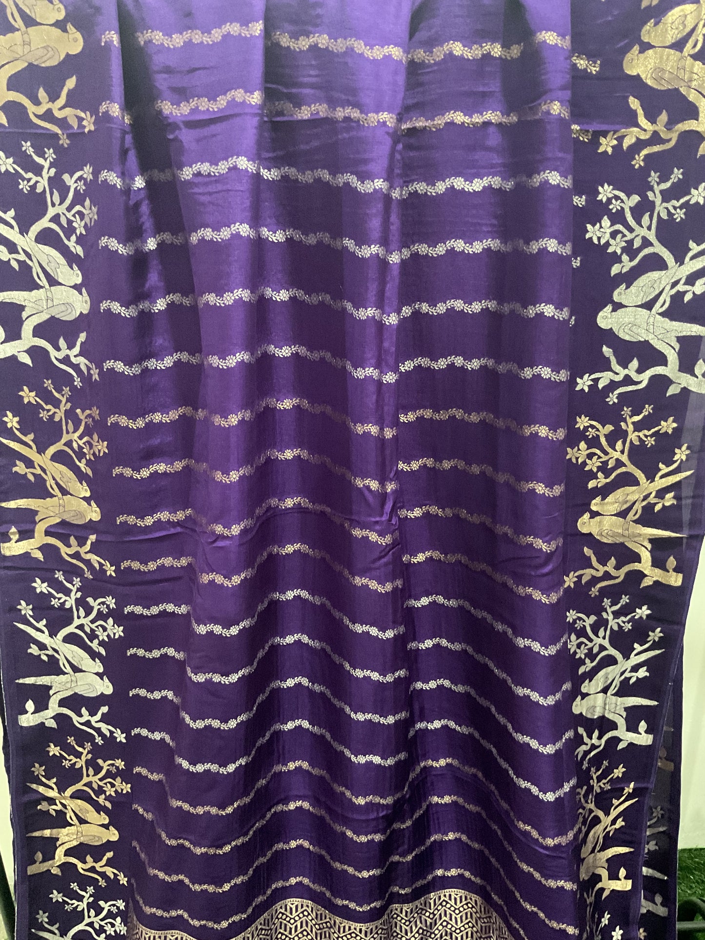 Purple Dola silk fancy saree