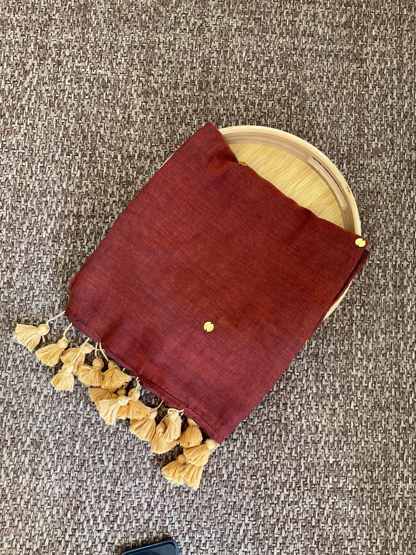 Gini Mul cotton saree(Rustic copper)