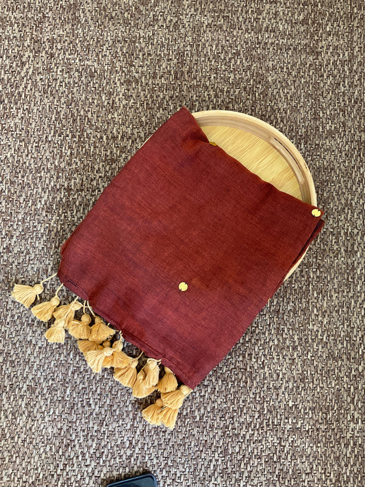 Gini Mul cotton saree(Rustic copper)
