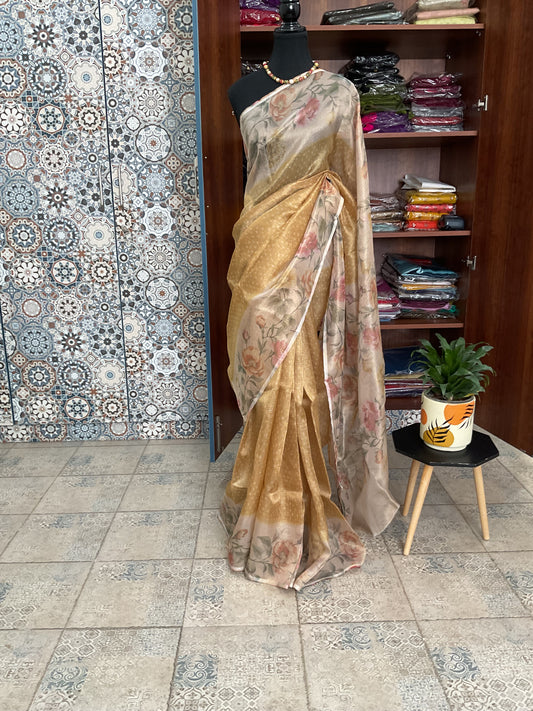 Fancy Tissue crush saree