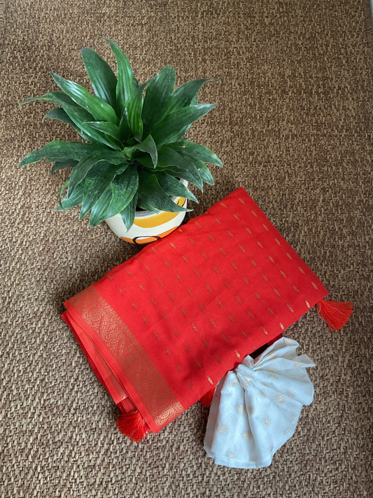 Walnut silk Georgette saree(orange)