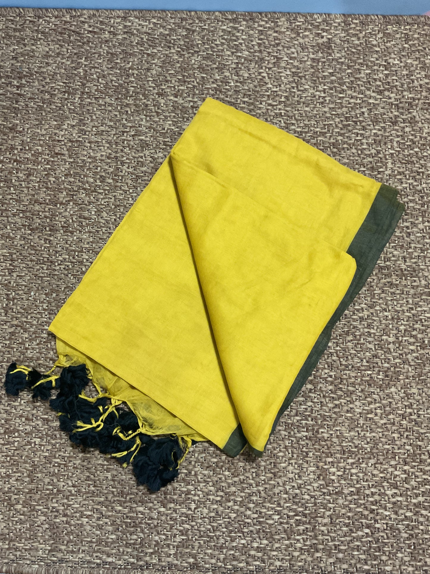 Mul cotton saree(yellow)