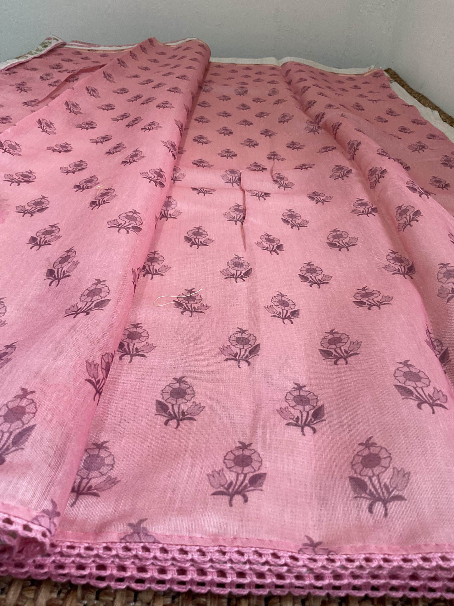 Kota embroidery sarees(pink)