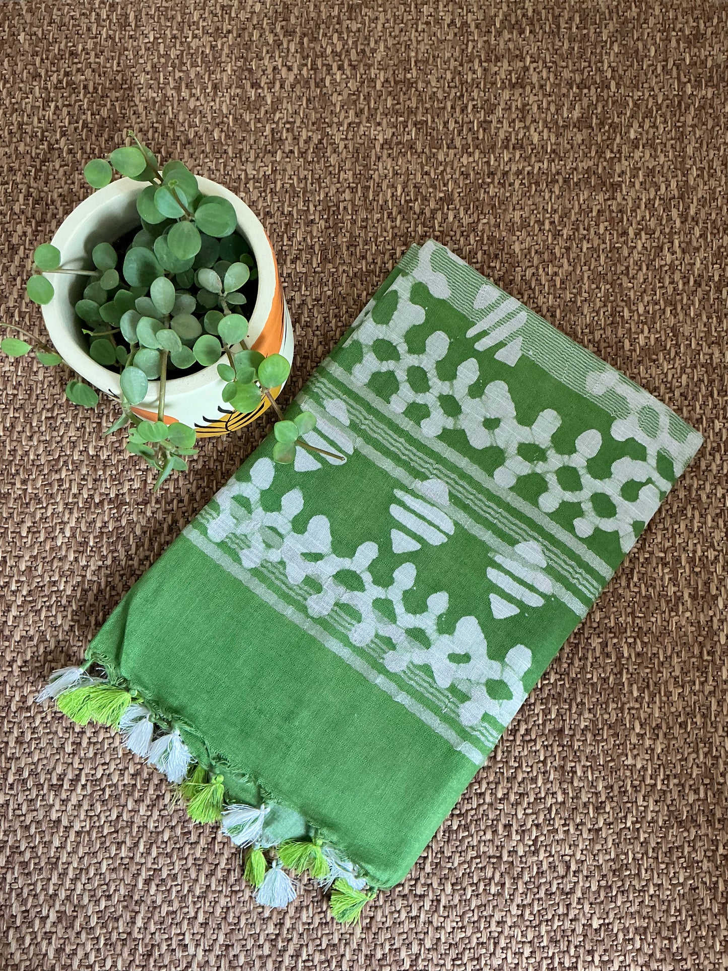 Green Cotton saree