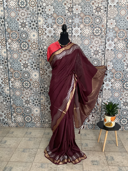 Dola silk saree(wine)