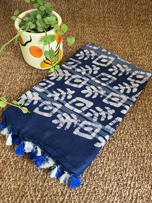 Blue colour Cotton saree