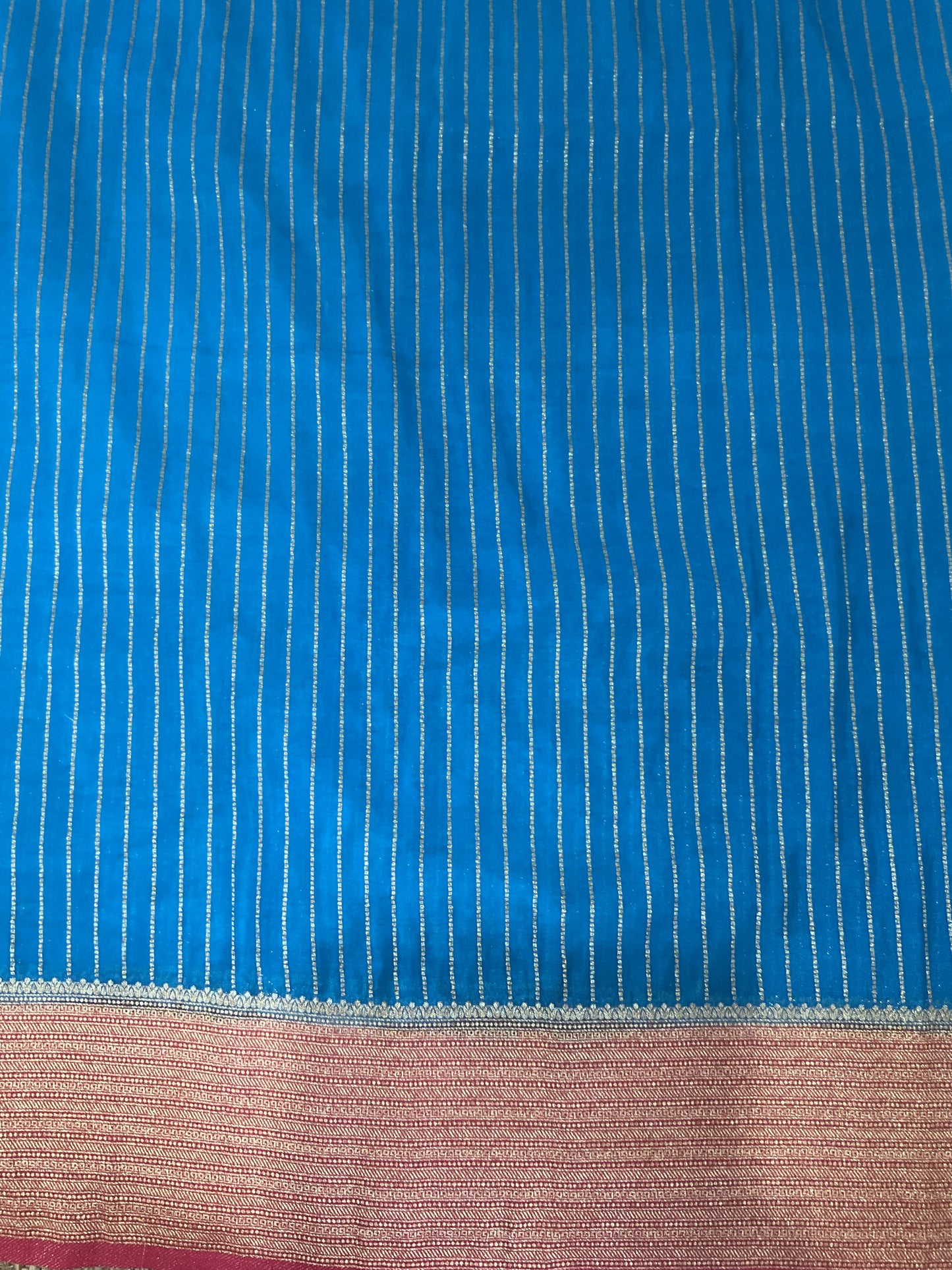 Premium Banarasi stripes georgette saree(Blue)