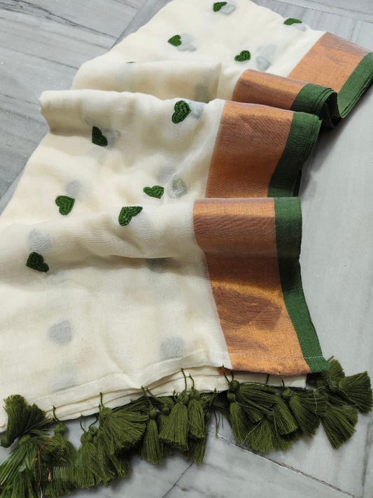 Mul cotton 💚 saree(Green)