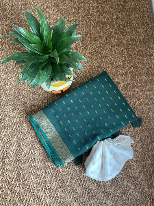 Walnut Silk Georgette saree(Green)