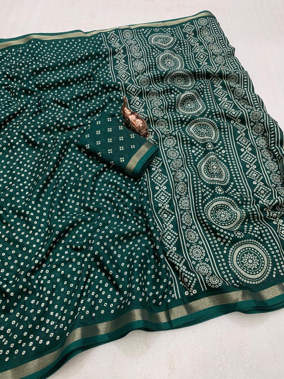 Green Dola saree