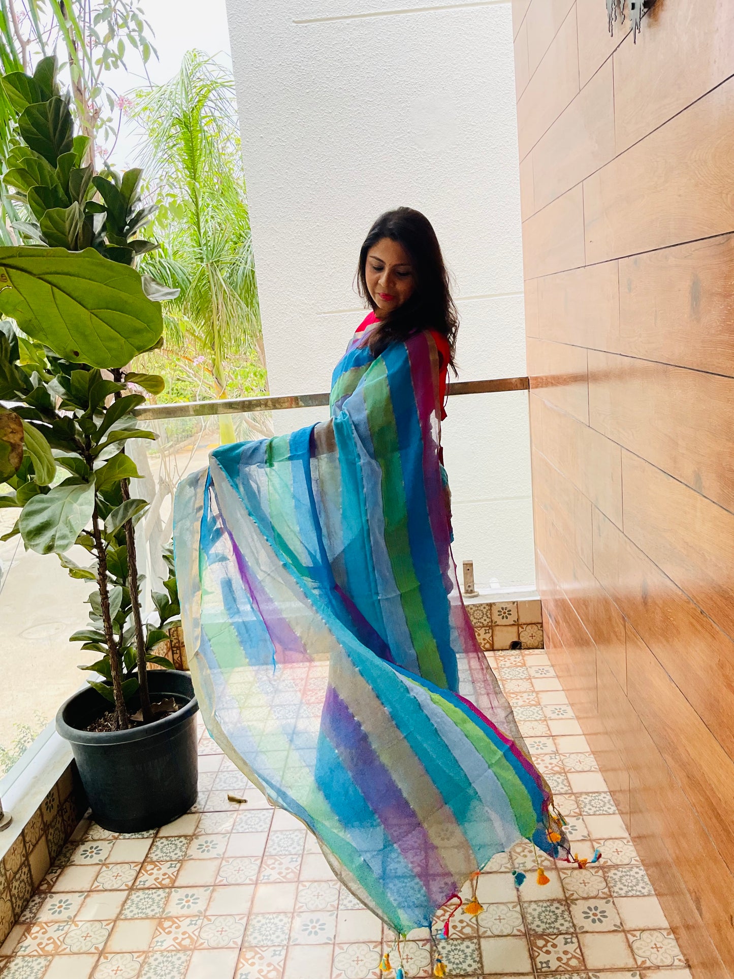 Mul cotton  saree( multicolour)