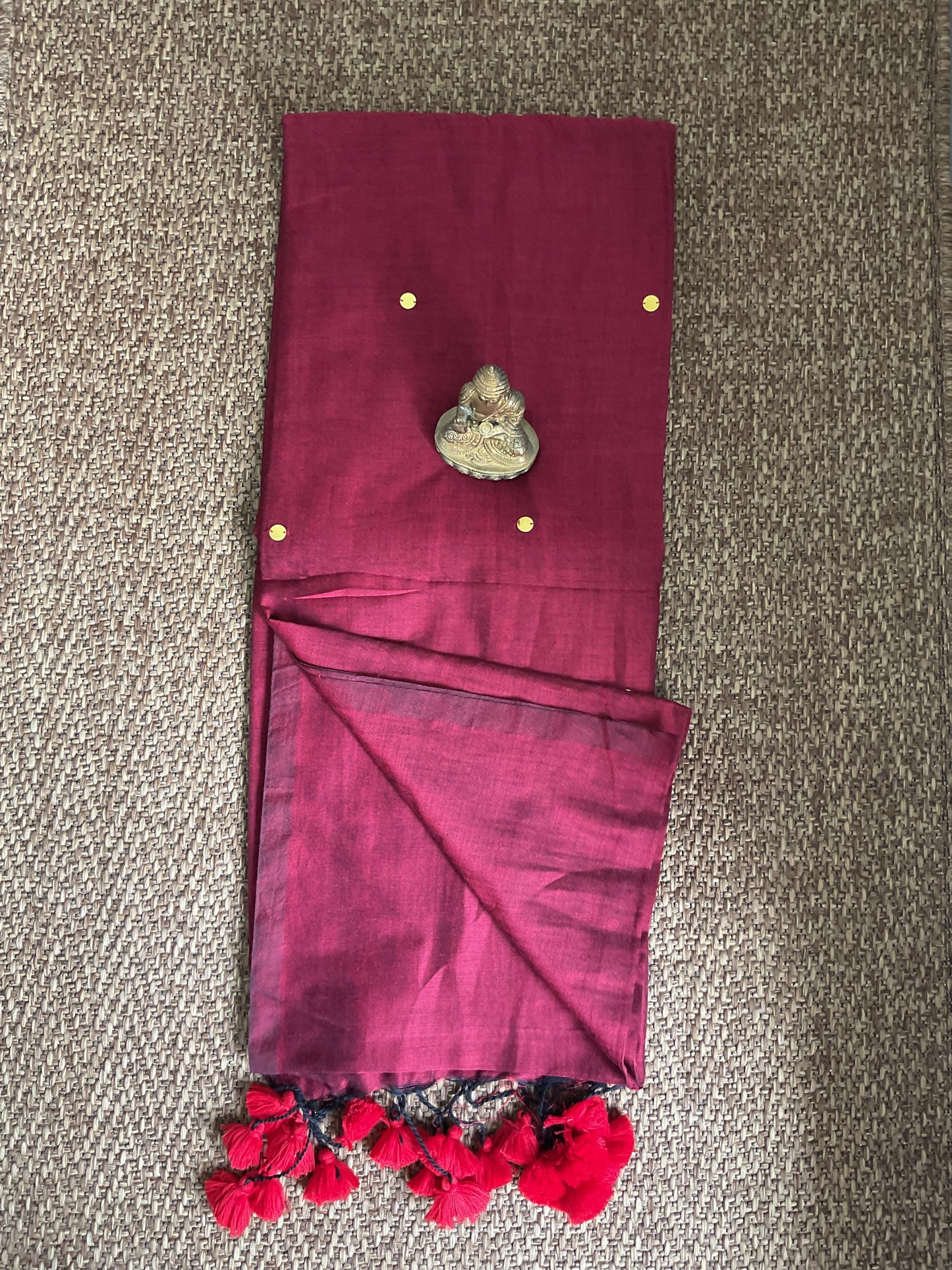 Cotton Gini saree(maroon)
