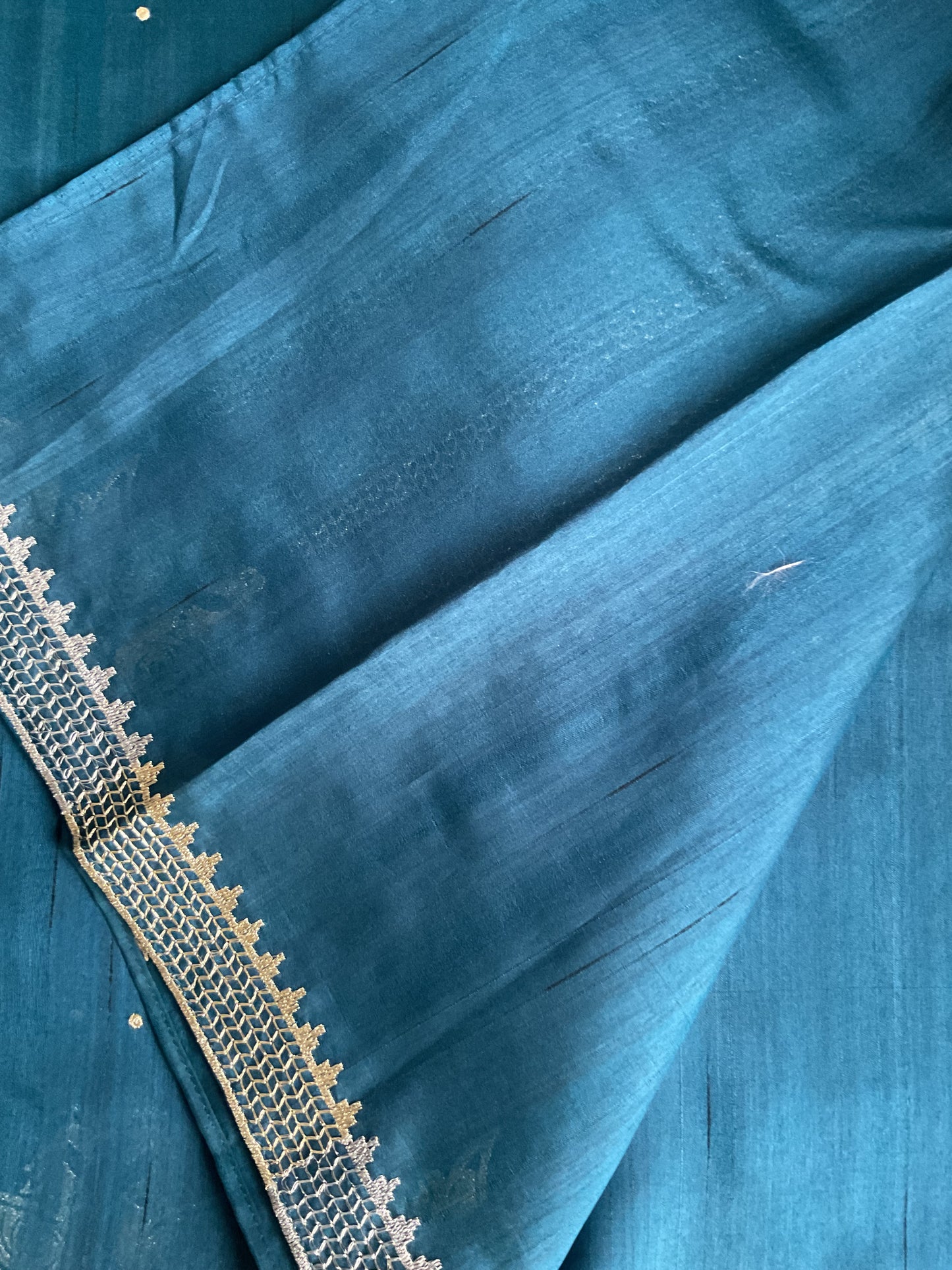 Tussar blue saree