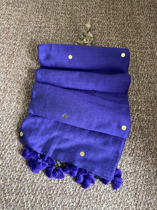 Cotton Gini saree(Blue)