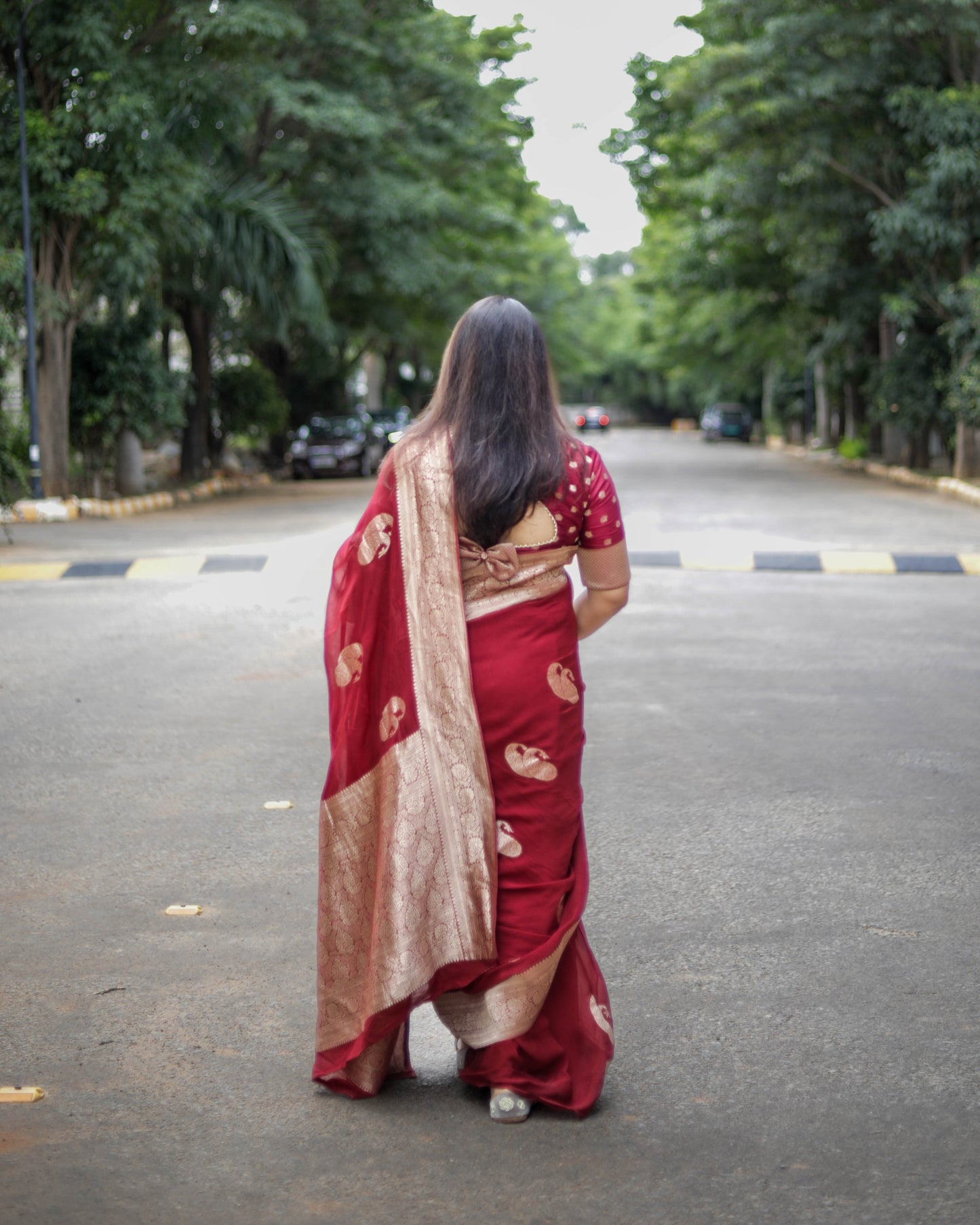 Banarasi  georgette saree(Maroon)