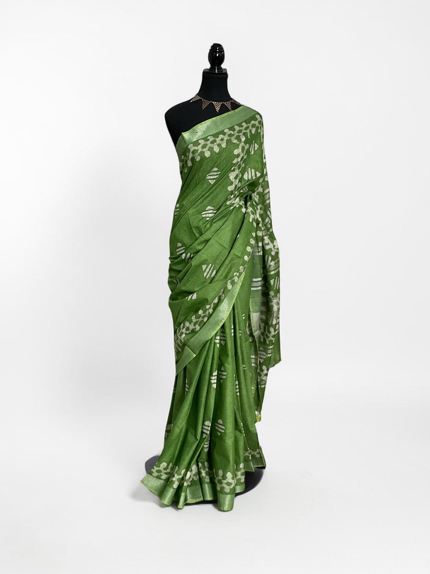 Cotton saree- (Green)