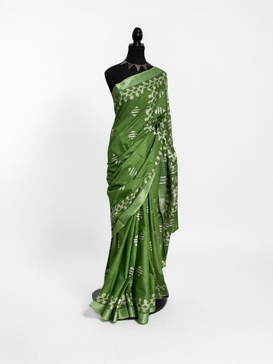 Cotton saree- (Green)