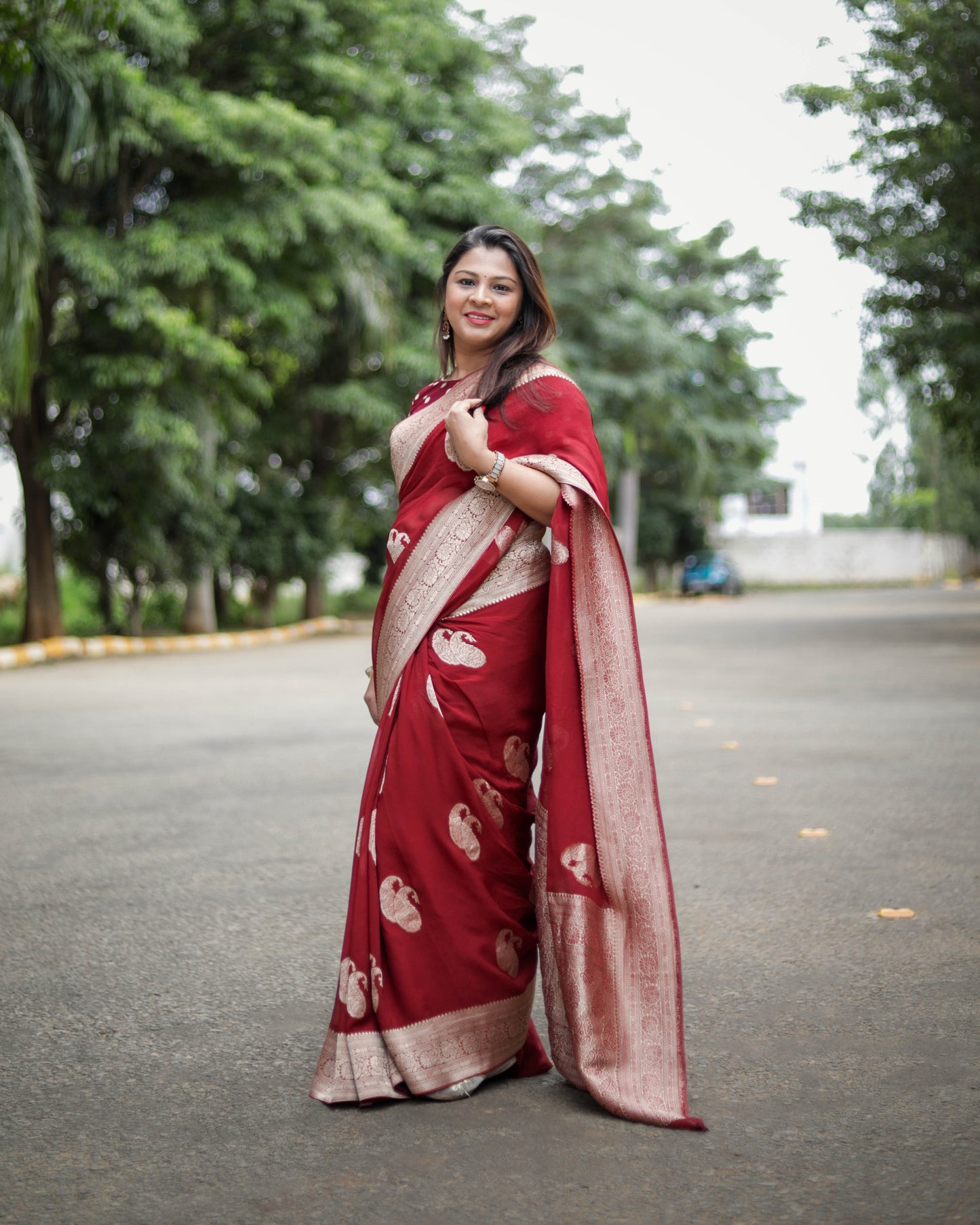 Banarasi  georgette saree(Maroon)