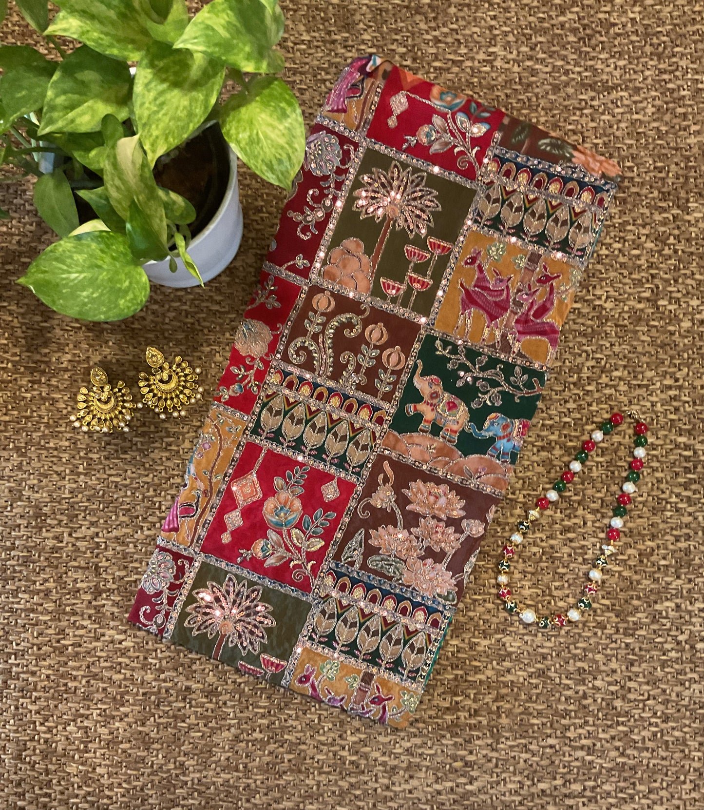 Aari heavy embroidery blouse fabric