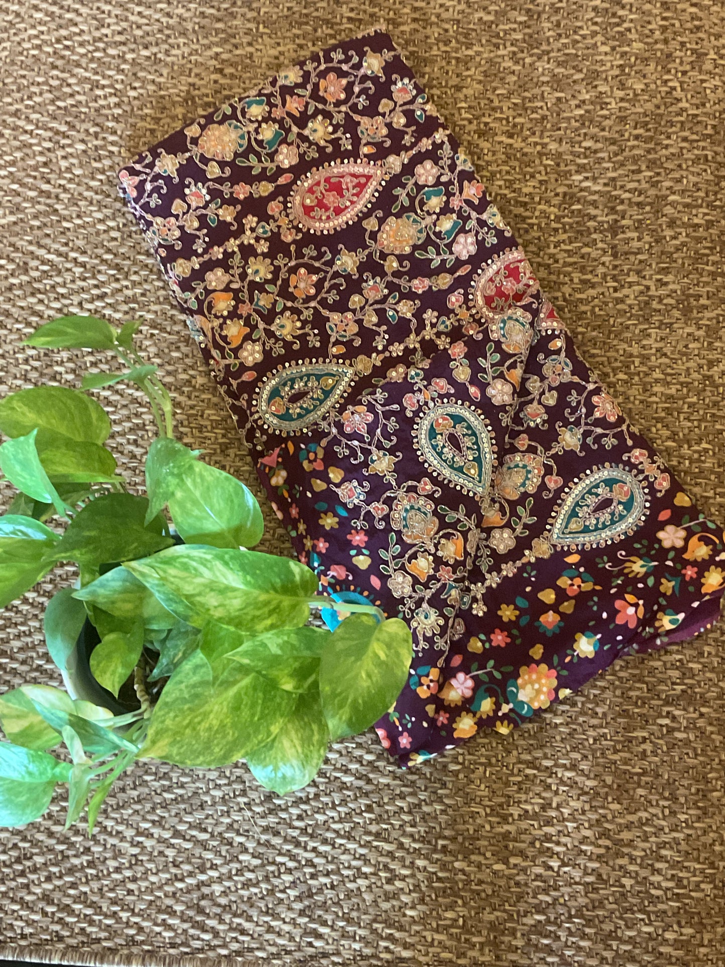 Meenakari work blouse piece